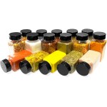 Kit 16 Pote Tempero e Condimentos 220ml Tampa Dosadora Dupla para Temperos e Especiarias de Plástico