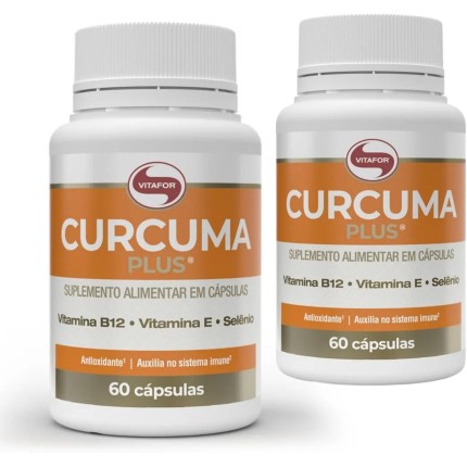 Kit 2 Cúrcuma Plus Vitafor 500mg 60 cápsulas