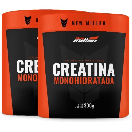 Kit 2x Creatina Monohidratada Pote - 300g Cada - New Millen