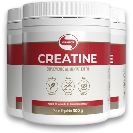 Kit 3 Creatina Monohidratada Creatine Vitafor 300g