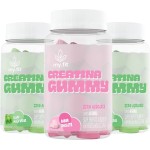 Kit 3x Creatina Gummy, Sabor Chiclete e Maçã Verde (180 Gomas) 3g de Creatina por Dose - Zero Açúcar, My Fit