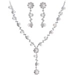 Kit Colar E Brinco Conjunto De Strass E Pérolas Luxuosas Moda Feminina Para Aniversário Casamento Festa Presente