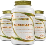 Kit Curcuma 95% Curcuminoides 500mg 3x 60 Capsulas - Flora Nativa