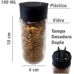 Kit Genérico 10 Potes Tempero Condimento De Vidro Tampa Dosadora + 2 Moedores