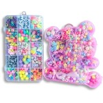 Kit Miçangas Coloridas Infantil para Pulseiras 3000 Peças com Fio de Silicone Conjunto Premium