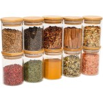 Kit Potes Temperos Condimentos Herméticos Vidro Tampa de Bambu 4 unidades