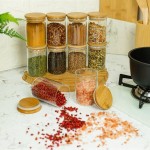 Kit Potes Temperos Condimentos Herméticos Vidro Tampa de Bambu 4 unidades - Imagem 2