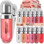 Kit com 6 Gloss Labial, Brilho Intenso, Cores Variadas