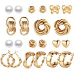 LOMISS 11 PARES BRINCOS FEMININOS KIT BRINCO METAL