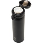 LYOR - Garrafa Térmica Dupla Parede de Aço Inox com Tampa Flip Preta 410ml