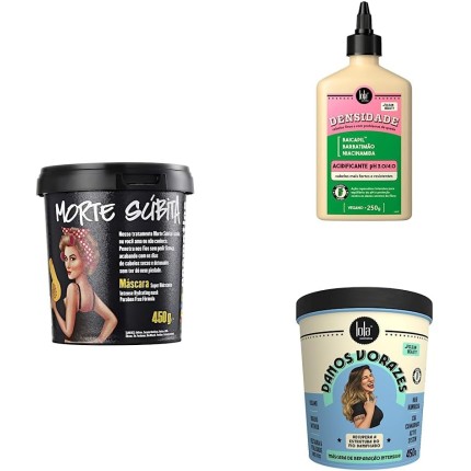 Lola Cosmetics Kit Tratamento Capilar : Máscara De Nutrição Morte Súbita + Acidificante Densidade + Máscara De Reparação Danos Vorazes