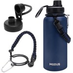 MODUS Garrafa Térmica Esportiva De Aço Inoxidável Com Isolamento A Vácuo De 1000ML (Azul Marinho) - Imagem 2