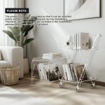 MUKAI Carrinho utilitário de acrílico com alça, carrinho de armazenamento multifuncional com rodas para escritório, sala de estar, cozinha, organizador de armazenamento móvel - Imagem 2