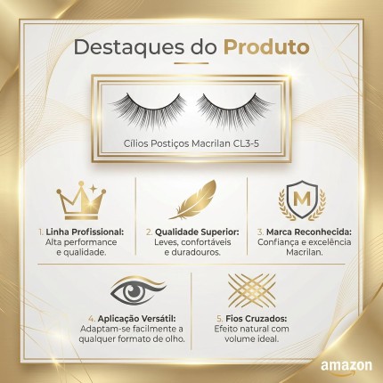 Macrilan Cílios Postiços - Fios Cruzados - Cl3-5