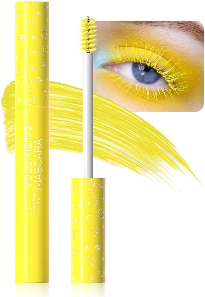 Maquiagem-para-os-olhos-conjunto-de-rimel-colorido-para-cilios.jpg Maquiagem para os olhos, conjunto de rímel colorido para cílios, rímel colorido à prova d'água para cílios de longa duração, charmoso, volumoso para mulheres, maquiagem dos olhos (1 peça 07#Amarelo, F