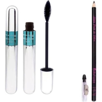 Máscara Para Cílios 2 em 1 Bella Femme Rímel 4D + lápis preto com apontador