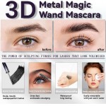 Máscara Para Cílios Com Modelador De Cachos 3D, 2un, Aplicador De Metal Preto Lavável Com Tubo Telescópico. Extensor De Cílios De Fibra, Não Forma Grumos, À Prova De Borrões, Longa Duração - Imagem 2