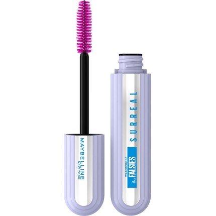 Maybelline NY The Falsies Surreal Máscara de Cílios, Efeito 3D, À Prova D'Água com Mix de Fibras Ultra-Longas, Aplicador 6 Mil Cerdas, Até 24h de Duração, Volumizadora e Alongadora, Cor Preta, 10ml