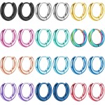 NEWITIN Brinco de aço inoxidável hipoalergênico, brincos de argola articulados, brincos pendentes para homens e mulheres, você pode escolher 9 pares/15 peças/15 pares/18 pares/30 peças de brincos Kpop