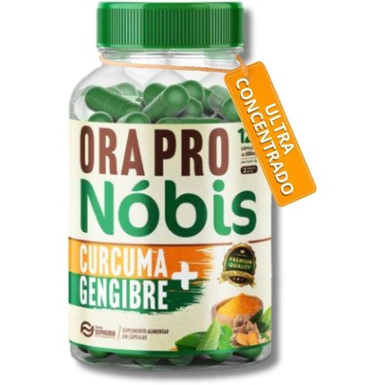 O. Pro N Cúrcuma + Gengibre Premium 100% Natural 500mg 120 Cápsulas