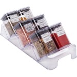 PLASUTIL Porta Tempero Condimento Hermético Cristal com Base Modular 7 Peças