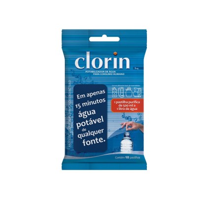 Pastilhas p/Purificar Água p/Sobrevivencialismo, Acampamentos e Trilhas c/ 10un - Clorin 1