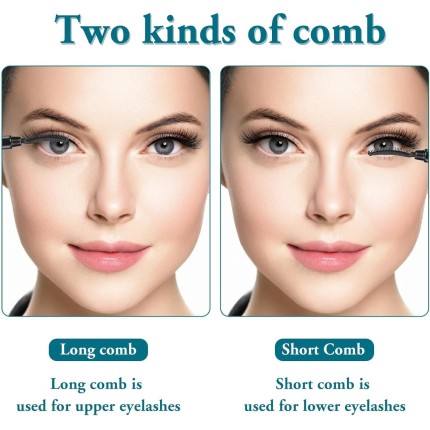 Pincel de rímel de silicone de 3 peças, aplicador de rímel, pente de cílios, pincel de sobrancelha, definidor de sobrancelha com capa contra poeira, pente separador de rímel, pincel de modelagem de