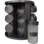Porta Condimentos Giratório com 9 Potes – Organizador de Temperos de Cozinha Moderno e Prático (Lines)