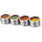 Porta Condimentos Magnético 4 Peças Inox Organizador de Temperos com Imã para Cozinha
