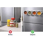 Porta Condimentos Magnético 4 Peças Inox Organizador de Temperos com Imã para Cozinha - Imagem 2