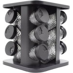 Porta Condimentos Temperos Giratório Com 12 Potes + Etiquetas, Capacidade 85ml, Modelo: Diamond