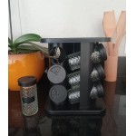 Porta Condimentos Temperos Giratório Com 12 Potes + Etiquetas, Capacidade 85ml, Modelo: Diamond - Imagem 2