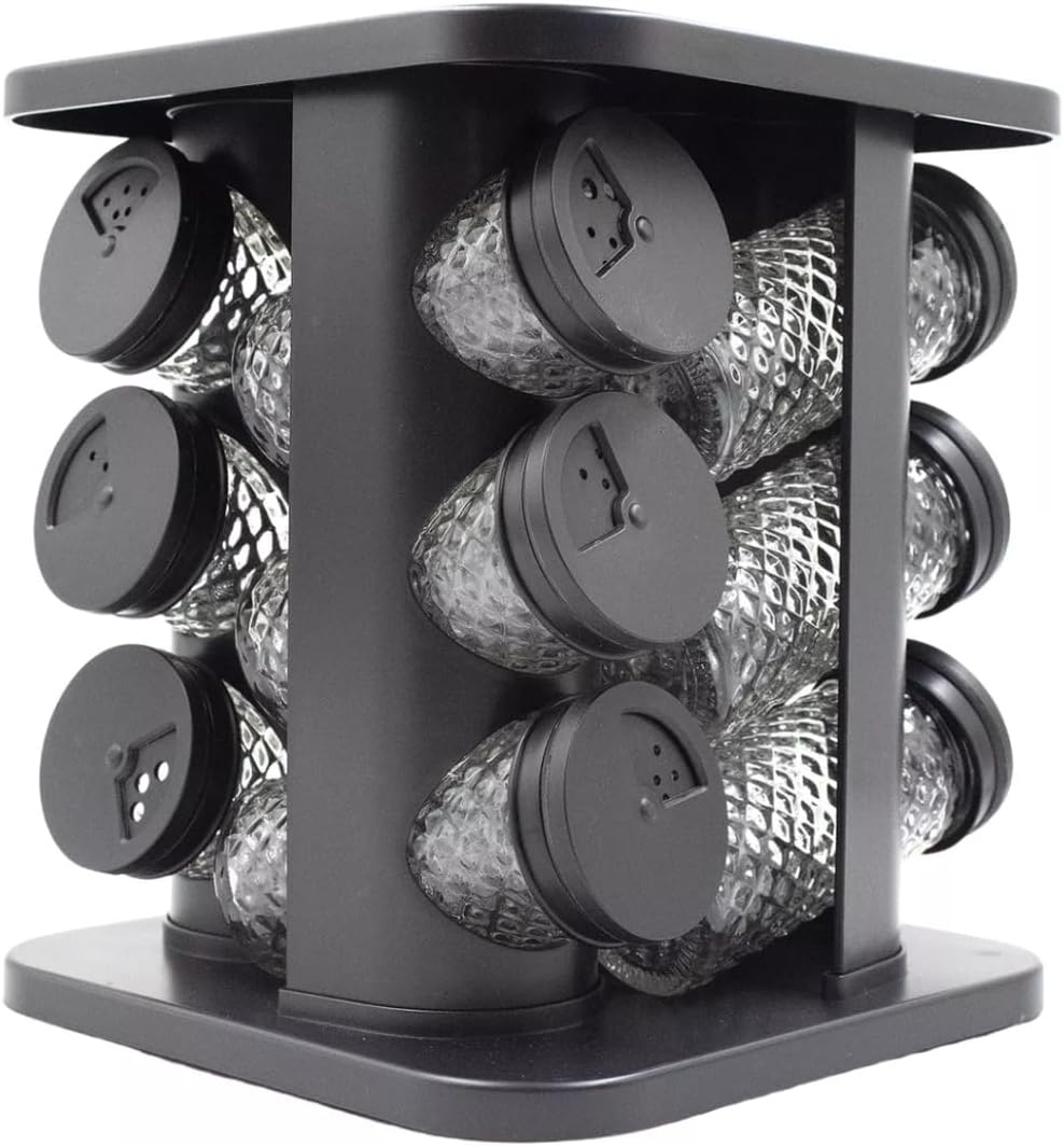 Porta-Condimentos-Temperos-Giratorio-Com-12-Potes-Etiquetas-Capacidade.jpg Porta Condimentos Temperos Giratório Com 12 Potes + Etiquetas, Capacidade 85ml, Modelo: Diamond