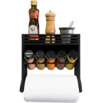 Porta Tempero E Condimentos De Parede Com 5 Kits De Potes Mantimentos + Etiquetas