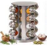 Porta Temperos Giratório Inox com 16 Potes de Vidro – Organizador de Condimentos 360° para Cozinha Moderna e Funcional | Premium MyBrins