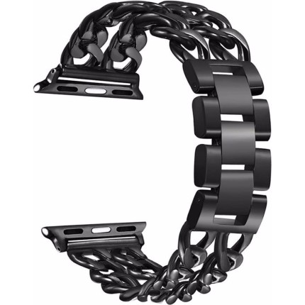 Pulseira Aço Elos Dupla Corrente, Compatível com Apple Watch