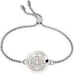 Pulseira Difusora Pessoal Medalha São Bento Aço Inox Aromaterapia