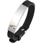 Pulseira Identificação Personalizada Criança Autista Autismo Cor:Preta