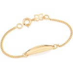 Pulseira Infantil Rommanel Banhado Ouro Chapa Diamantada