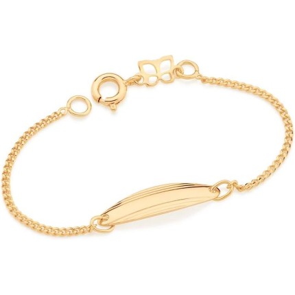 Pulseira Infantil Rommanel Banhado Ouro Chapa Diamantada