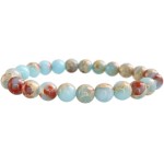 Pulseira Jaspe Imperial 8mm Pedra Natural Equilíbrio Coragem Unissex
