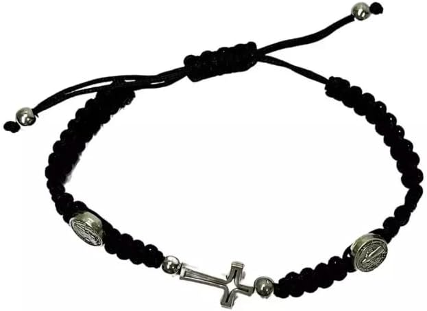 Pulseira-Macrame-Preta-Sao-Bento-e-Cruz-Prateada.jpg Pulseira Macramê Preta São Bento e Cruz Prateada