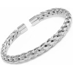 Pulseira Masculina Bracelete Trançado Ajustável em Aço Titânio 316L – Antialérgica, Não Enferruja, Resistente, Ideal para Presentear – Disponível na cor Prata