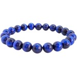 Pulseira Masculina E Feminina Moderna em Pedras Naturais Olho de Tigre Azul