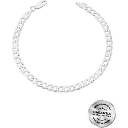 Pulseira Masculina Grumet em Prata 925 Original 21cm