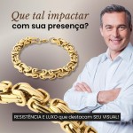 Pulseira Masculina "Luxo Império" – Aço Inoxidável Banhado a Ouro 18K, Corrente Dupla, Antialérgica, 6mm, Fecho Resistente – Design Imponente e Sofisticado + Bolsa de veludo