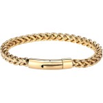 Pulseira Masculina "Luxury Man" em Aço Inoxidável com Banho de Ouro 18k, Estilo Sofisticado e Elegante - Acompanha Bolsa de Veludo