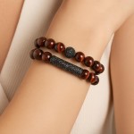 Pulseira Olho de Tigre Vermelho Natural – Energia, Foco e Equilíbrio Masculina e Feminina - Imagem 2