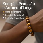 Pulseira Unissex Olho de Tigre Natural – Acessório de Estilo, Confiança e Equilíbrio para Homens e Mulheres | Joia Artesanal com Pedras Naturais e Design Ajustável