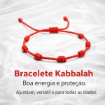 Pulseira Vermelha kit c 7 pulseiras da Sorte 7 Nós | Amuleto da Kabbalah | Proteção contra o Mau-Olhado | Prosperidade | Ajustável |Unissex - Imagem 2